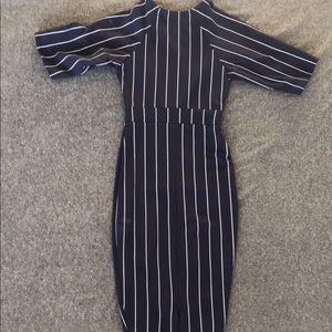 Navy blue and white stripped dress